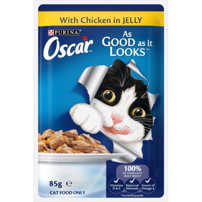 Purina Oscar Adult Chicken Jelly Wet Cat Food Pouch 85g