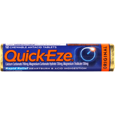 Quick-Eze Original Chewable Antacid Tablets Stick Pack 12pk