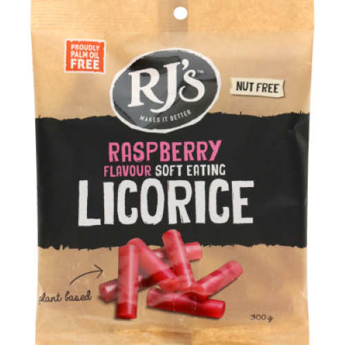 RJ's Raspberry Flavour Soft Eating Licorice 300g