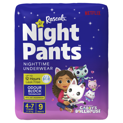 Rascals Girl Night Pants 4-7 Years 9pk
