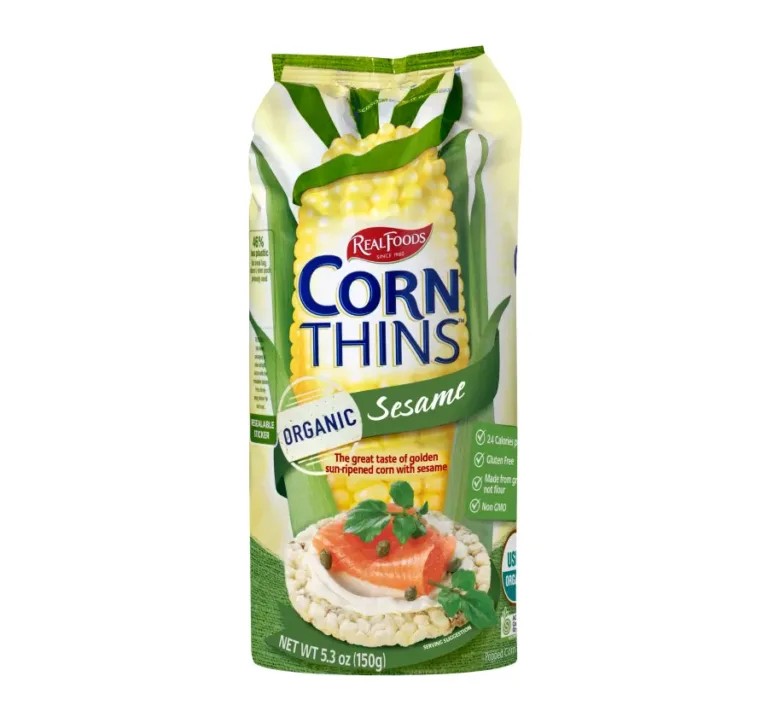 Real Foods Organic Sesame Corn Thins 150g