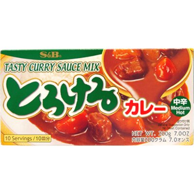 S&B Medium Hot Tasty Curry Sauce Mix 200g