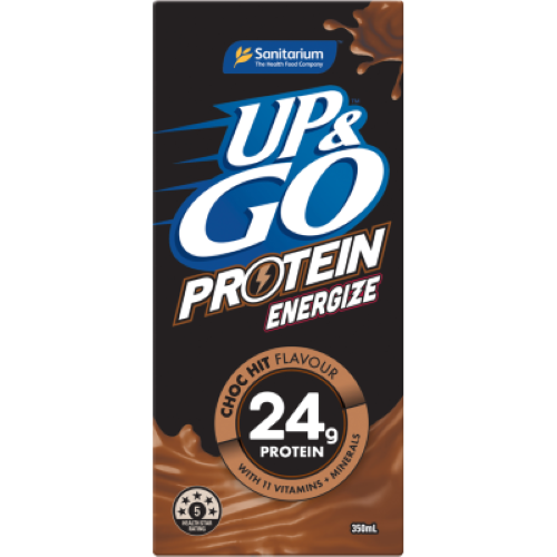 Sanitarium Up & Go Protein Energize Choc Hit Flavour Liquid Breakfast 350ml