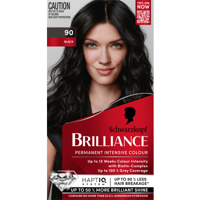 Schwarzkopf Brilliance 90 Black Permanent Hair Colour 1pk