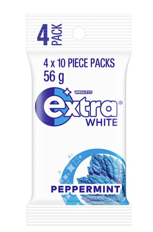 Wrigley's Extra White Peppermint Sugar Free Chewing Gum 56g
