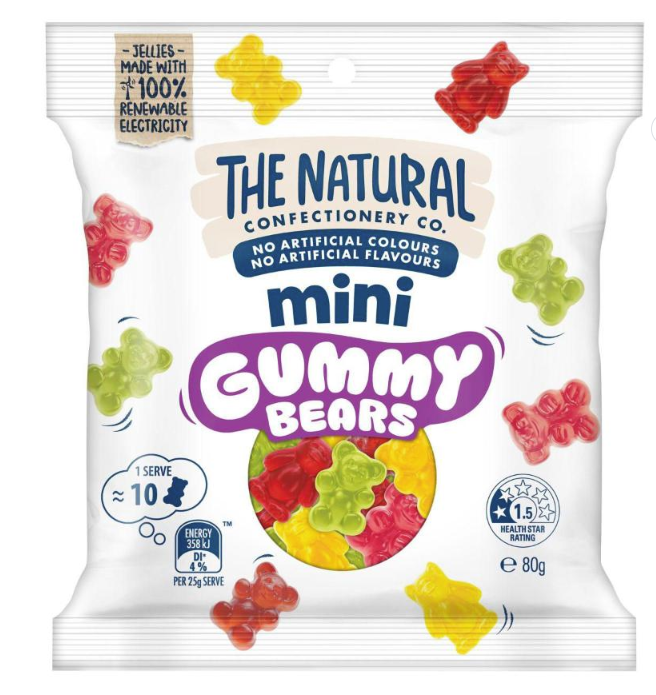 The Natural Confectionery Co. Mini Gummy Bears 80g