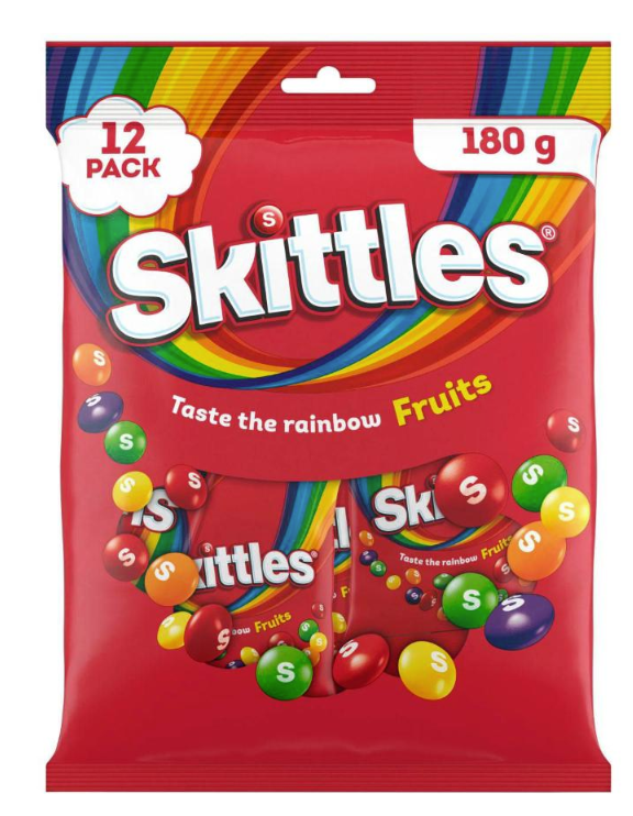 Skittles Fruits Chewy Lollies Funsize 12 Piece Share Bag 180g