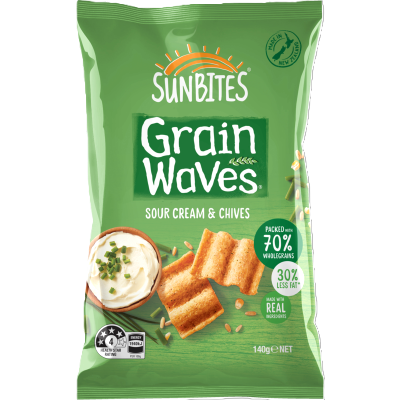 Sunbites Grain Waves Sour Cream & Chives 140g