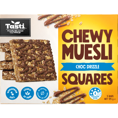 Tasti Choc Drizzle Chewy Muesli Squares 175g
