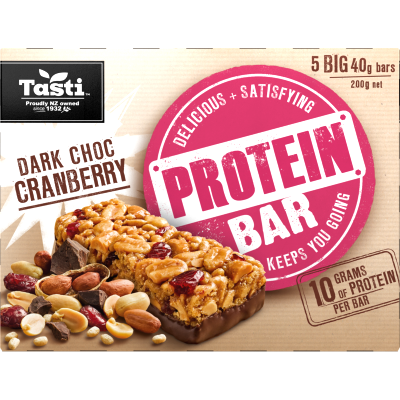 Tasti Dark Choc Cranberry Protein Bars 5 x 40g
