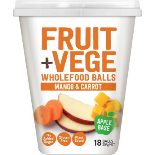 Tasti Fruit + Vege Mango & Carrot Wholefood Balls 207g