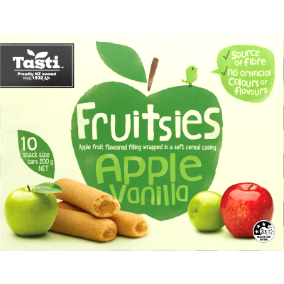Tasti Fruitsies Apple Vanilla Snack Size Bars 10 x 20g