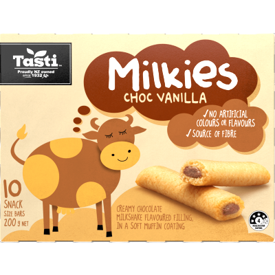 Tasti Milkies Choc Vanilla Snack Size Bars 10 x 20g