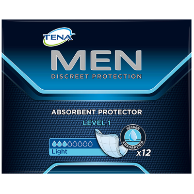 Tena Men Discreet Protection Absorbent Protector Level 1 Pads 12pk