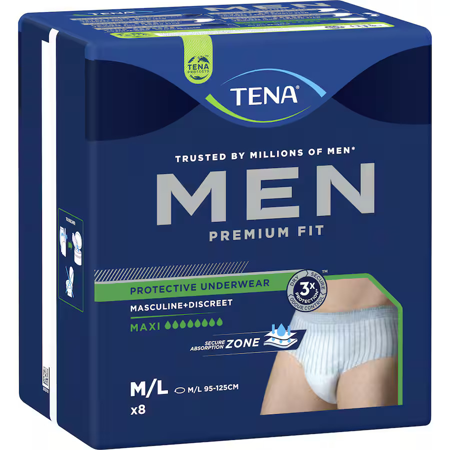 Tena Men Discreet Protection Level 4 Protective Underwear 8pk