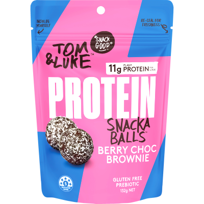 Tom & Luke Berry Choc Brownie Protein Snackaballs 132g