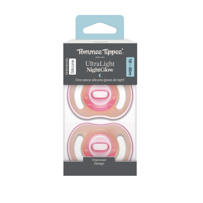 Tommee Tippee Ultra Light Night Glow Night Glow Soother 18-36 Months 2pk