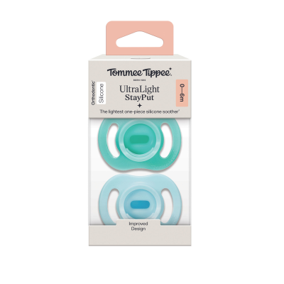 Tommee Tippee Ultra Light Stay Put Silicone Soother 0-6 Months 2pk