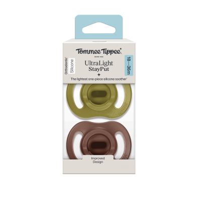 Tommee Tippee Ultra Light Stay Put Silicone Soother 18-36 Months 2pk