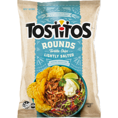 Tostitos Rounds Lightly Salted Tortilla Chips 290g