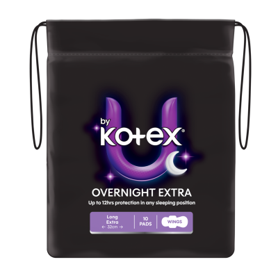 U By Kotex Overnight Extra Regular Pads With Wings 10pk