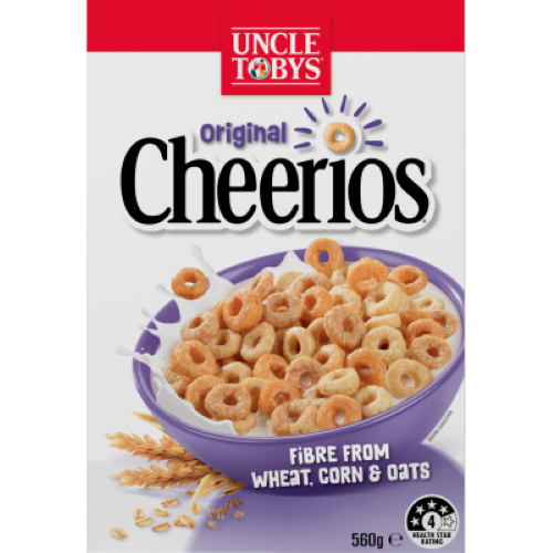 Uncle Tobys Cheerios Wholegrain Breakfast Cereal 560g