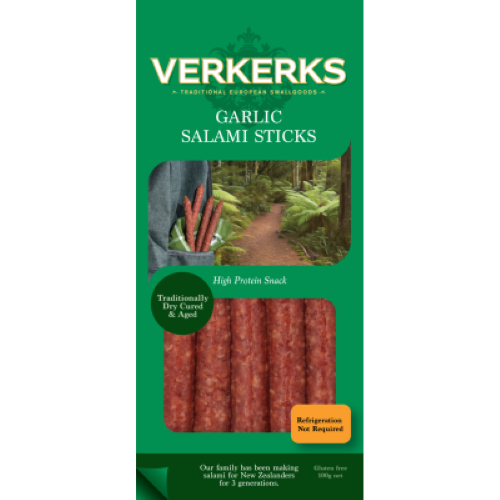 Verkerks Garlic Salami Sticks 100g