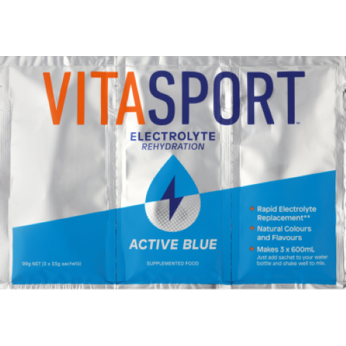 Vitasport Electrolyte Rehydration Active Blue Electrolyte Drink Base 3 x 33g