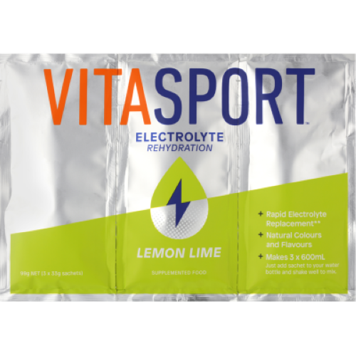 Vitasport Electrolyte Rehydration Lemon Lime Electrolyte Drink Base 3 x 33g