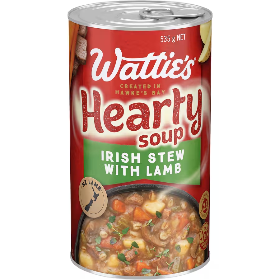 Wattie's Irish Stew With Lamb Hearty Soup 535g