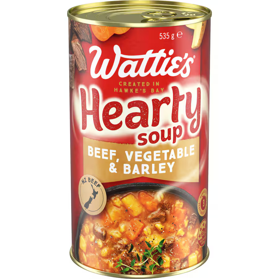 Wattie's Beef Vegetable & Barley Hearty Soup 535g