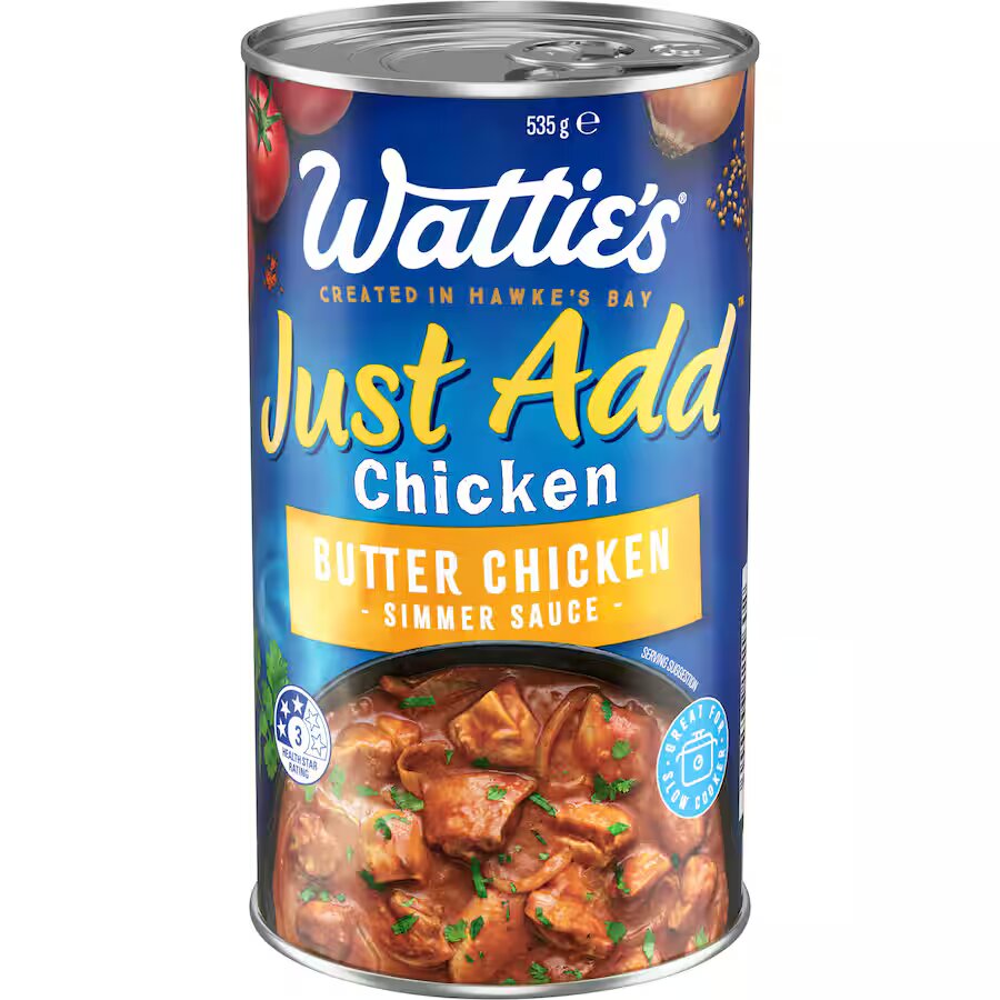 Wattie's Just Add Chicken Butter Chicken Simmer Sauce 535g
