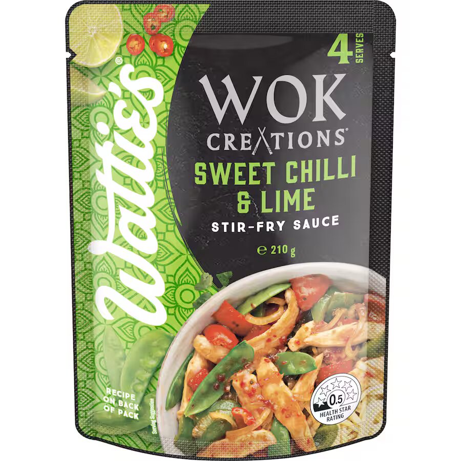 Wattie's Wok Creations Sweet Chilli & Lime Stir-Fry Sauce 210g