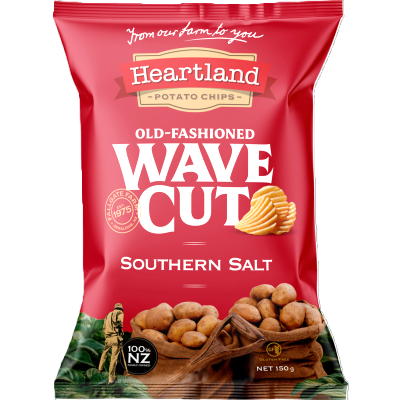 Heartland Southern Salt Old Fashioned Wave Cut Potato Chips 150g