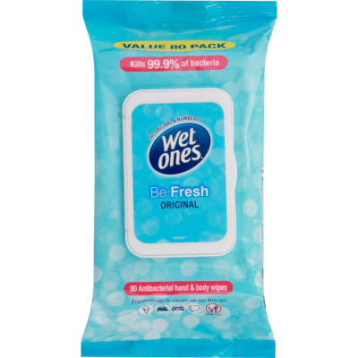 Wet Ones Be Fresh Original Antibacterial Hand Wipes 80pk