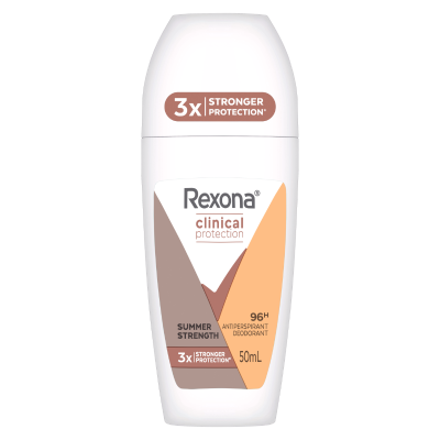 Rexona Clinical Protection Summer Strength 96Hr Antiperspirant Deodorant Roll On 50ml