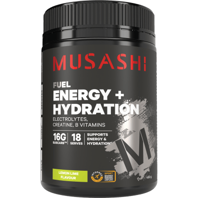Musashi Fuel Energy + Hydration Lemon Lime Flavour Powder 450g