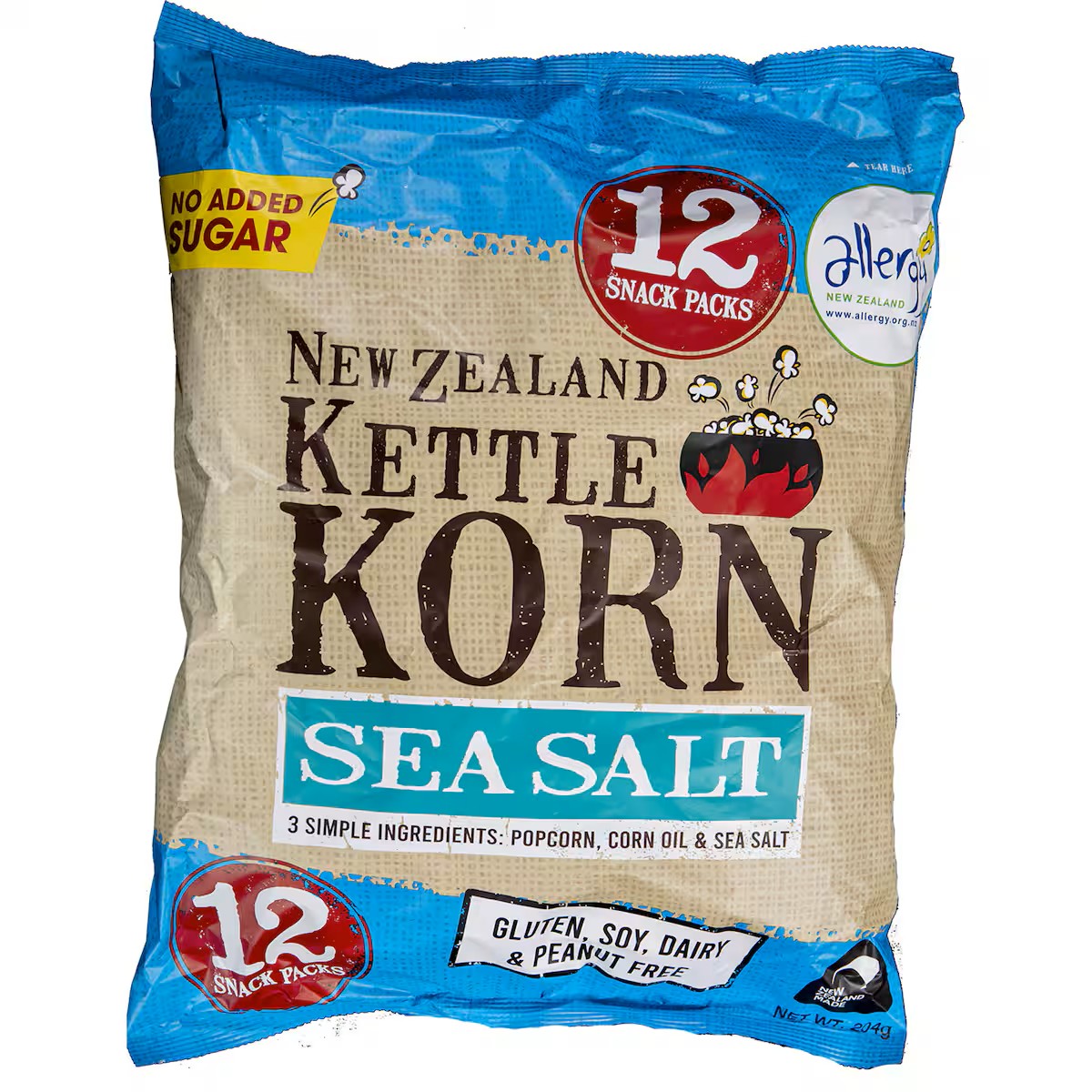 New Zealand Kettle Korn Sea Salt Popcorn Multipacks 12pk